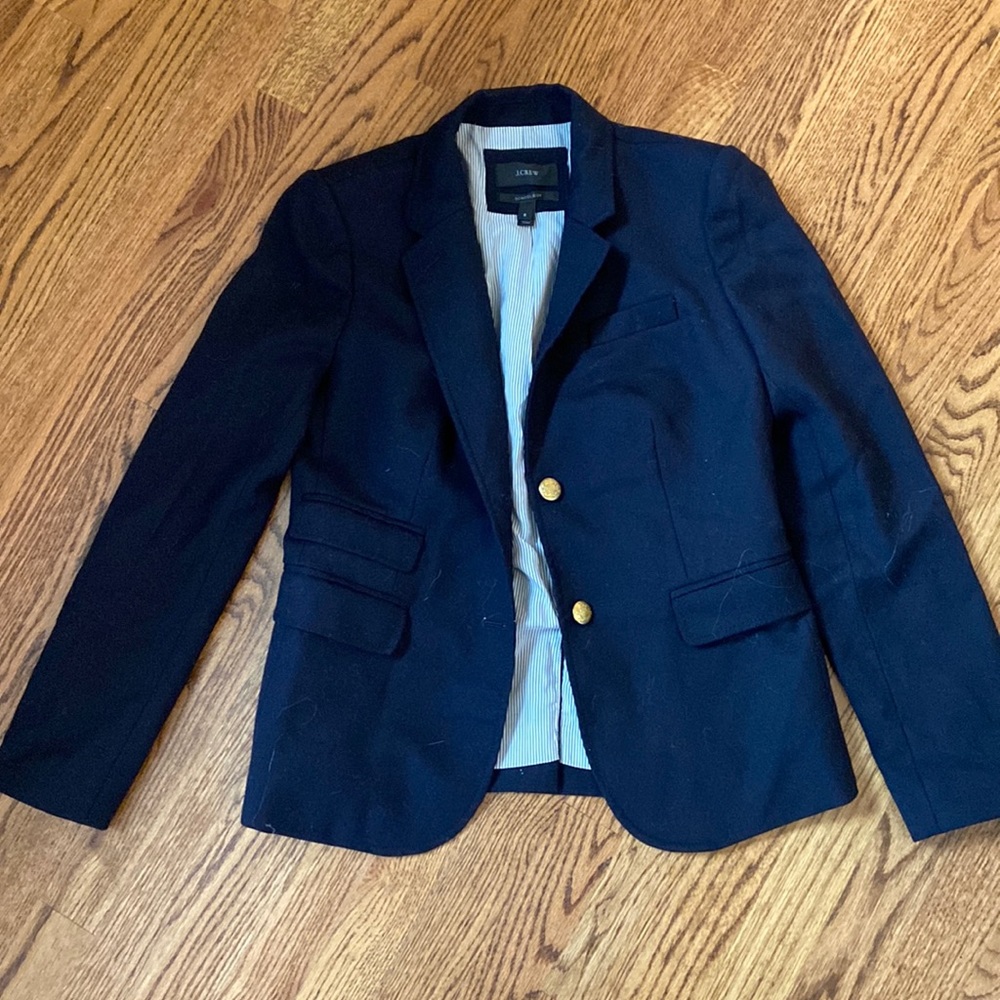 J.Crew Navy Wool Schoolboy Blazer - 6